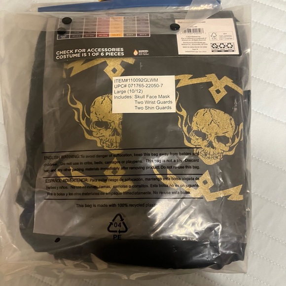 NEW Skull Ninja Costume for Kids - Black and Gold multiple sizes - Picture 3 of 4